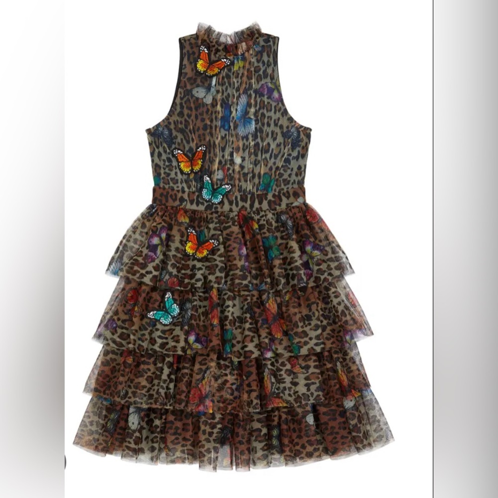 Hannah Banana girls leopard butterfly dress size 7